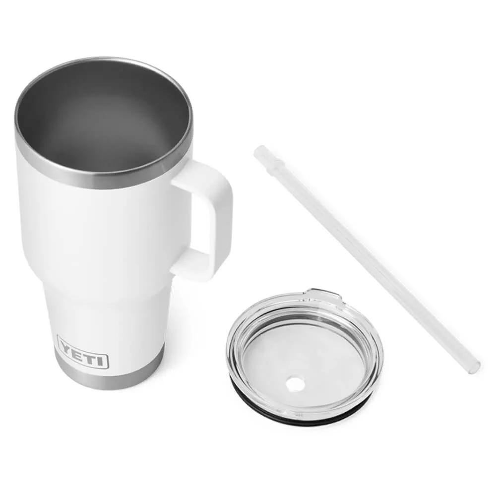 21071501812 TERMO RAMBLER 35oz STRAW MUG BLANCO MARCA YETI