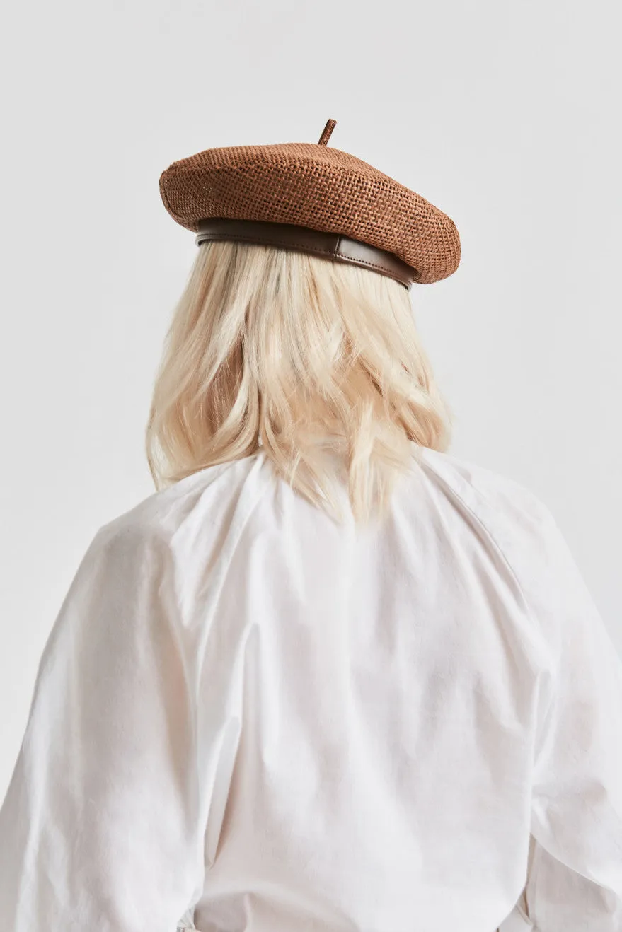 Audrey Straw II Beret - Brown