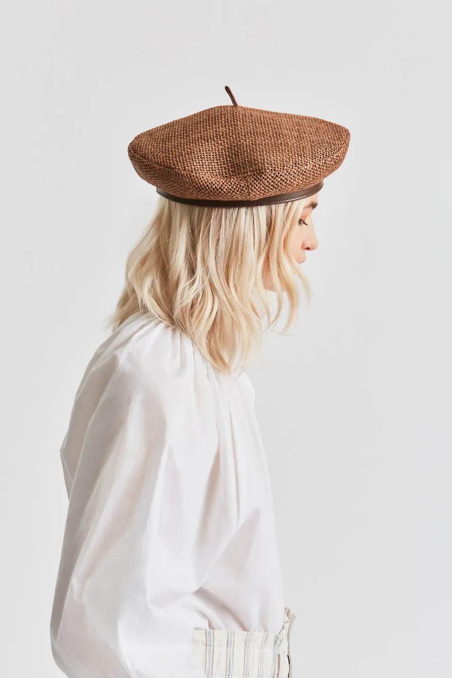 Audrey Straw II Beret - Brown