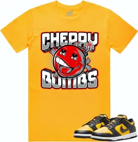 Black University Gold Dunks Shirt to Match - RED CHERRY BOMBS