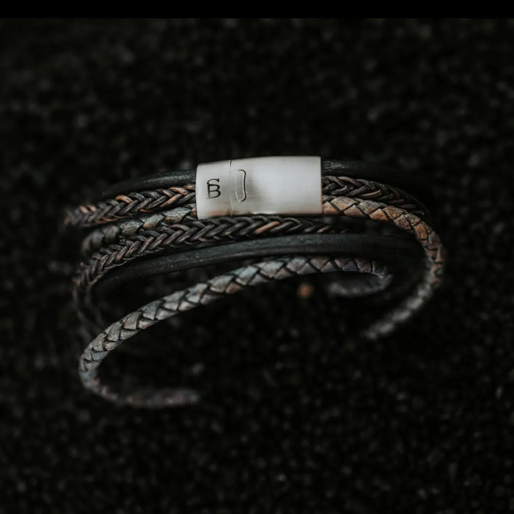 Bonacci Leather Bracelet Denim Blue