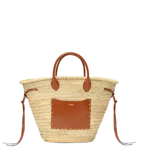 Cadix Medium Tote in Natural & Cognac