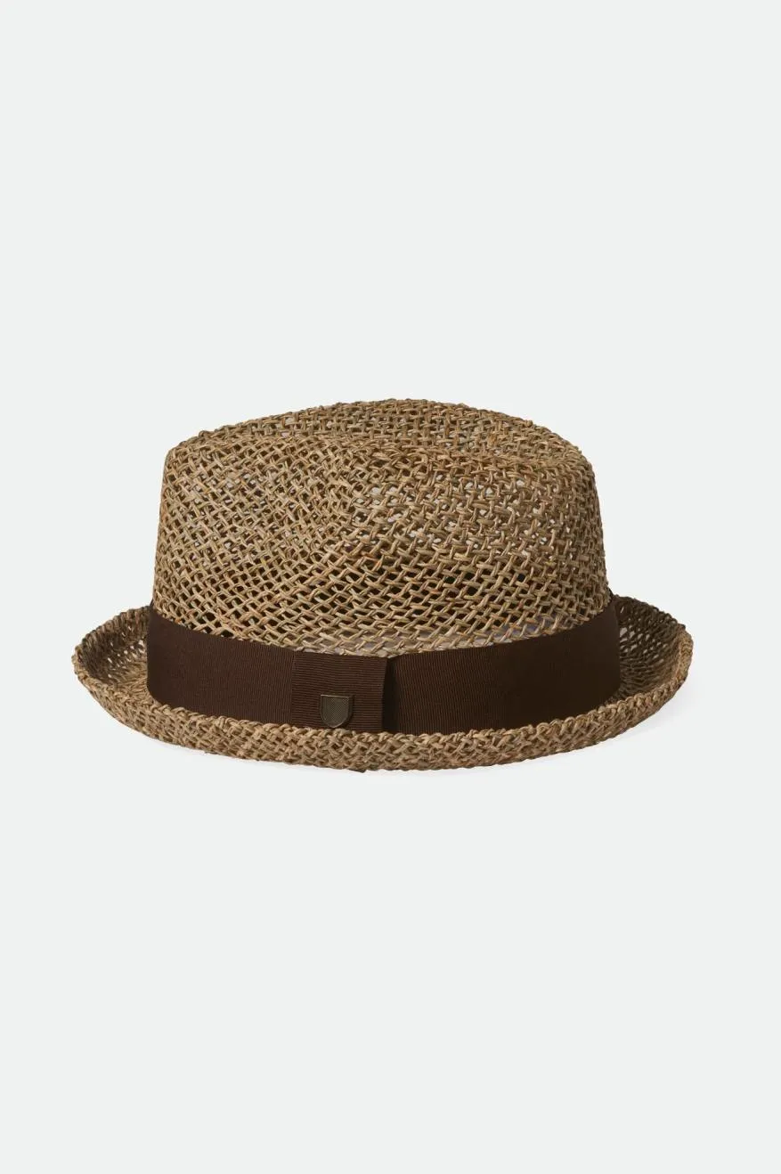 Castor Fedora - Tan/Brown Seagrass