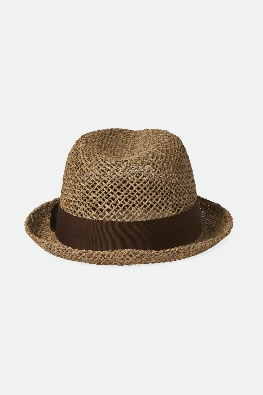 Castor Fedora - Tan/Brown Seagrass