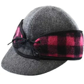 Crown Cap Women's Wool Buffalo Check Railroad Cap