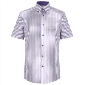 Drifter Ivano Purple & White Stripe SS Shirt 