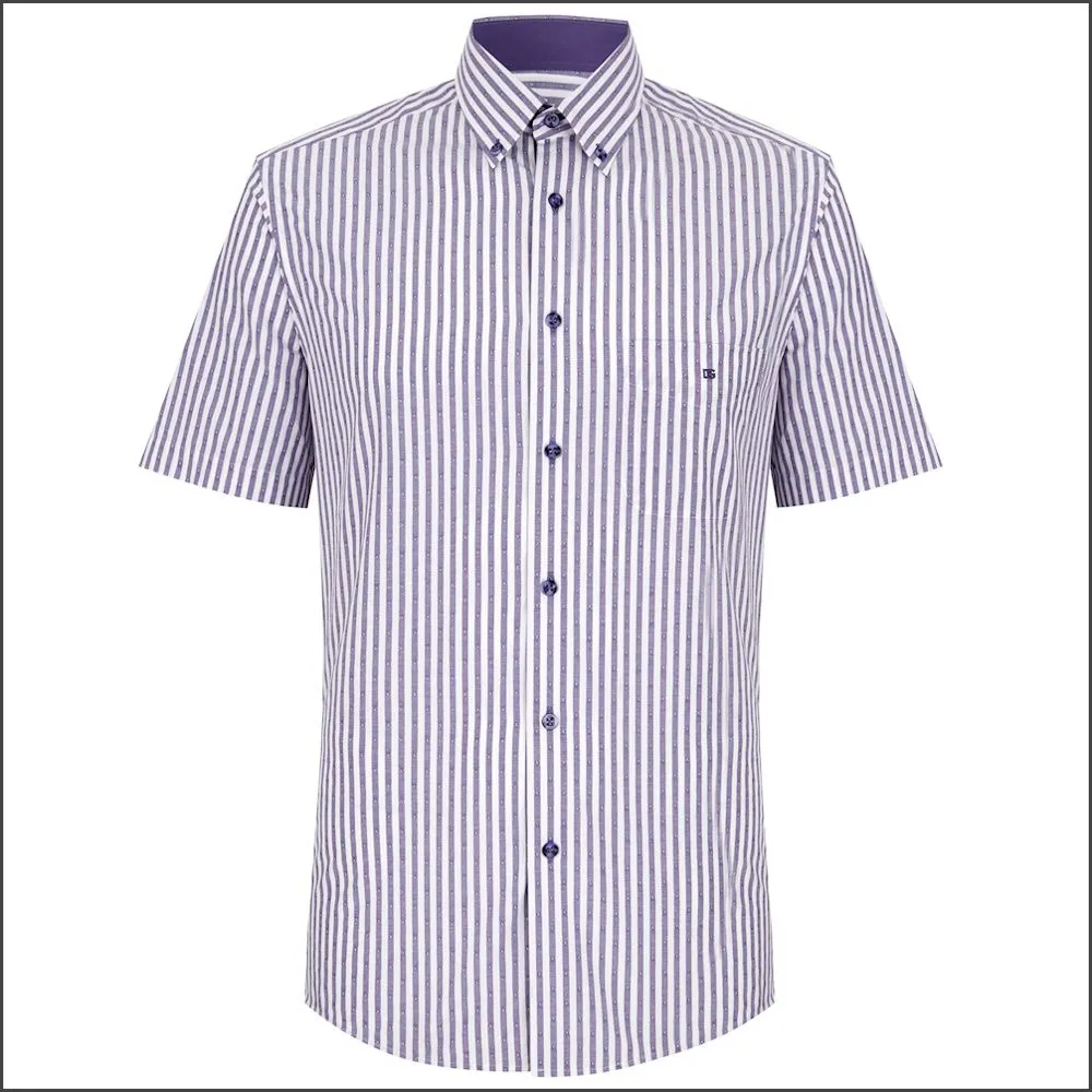 Drifter Ivano Purple & White Stripe SS Shirt 