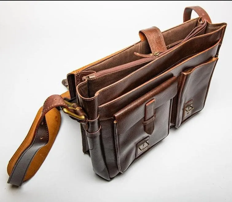 Front Pocket Leather Briefcase