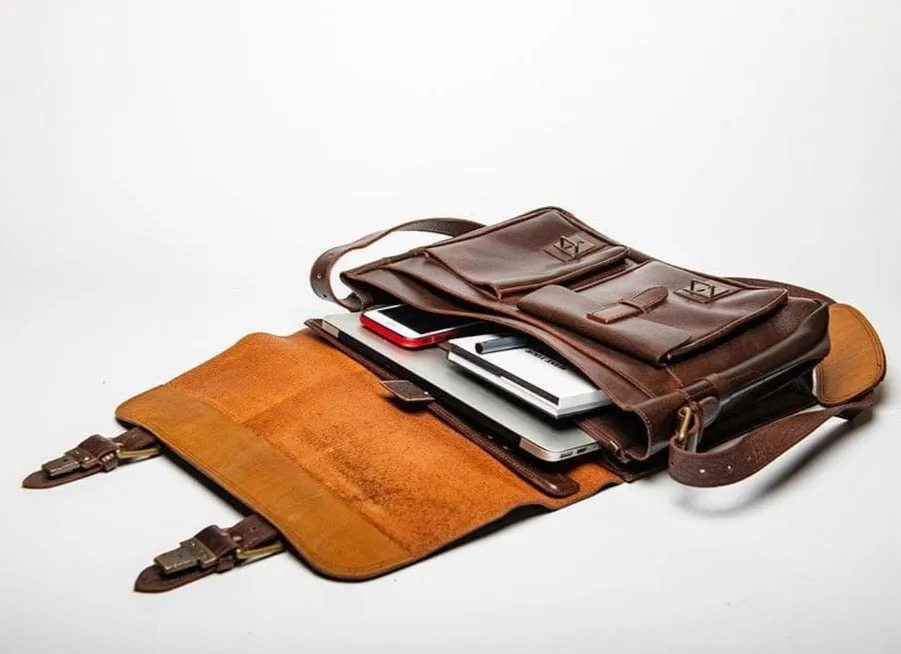 Front Pocket Leather Briefcase