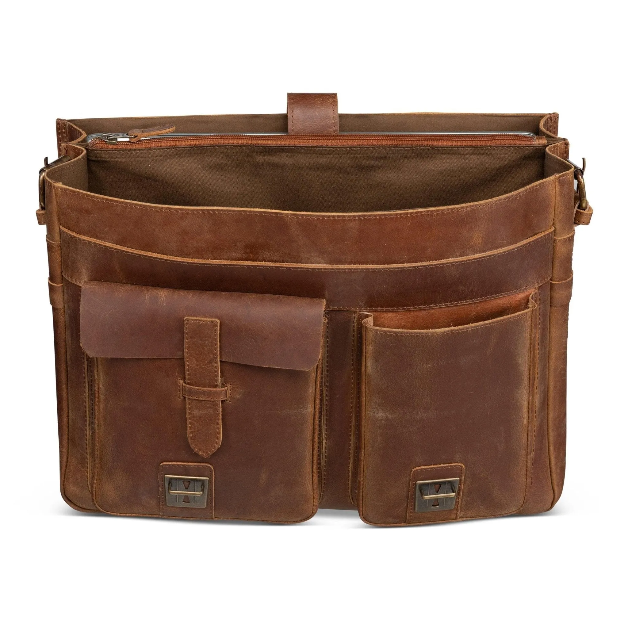 Front Pocket Leather Briefcase