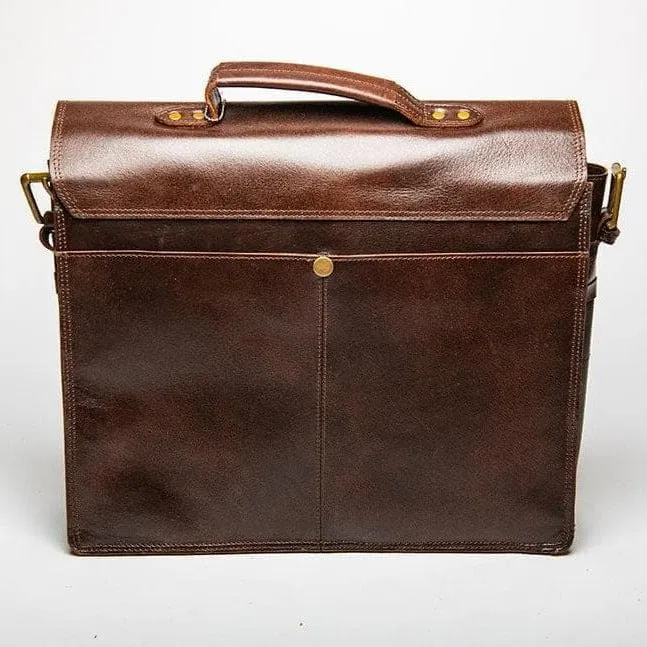 Front Pocket Leather Briefcase