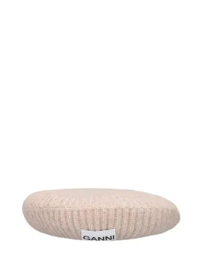 GANNI   Structured ribbed wool beret 