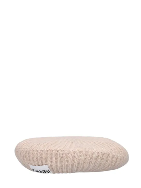 GANNI   Structured ribbed wool beret 