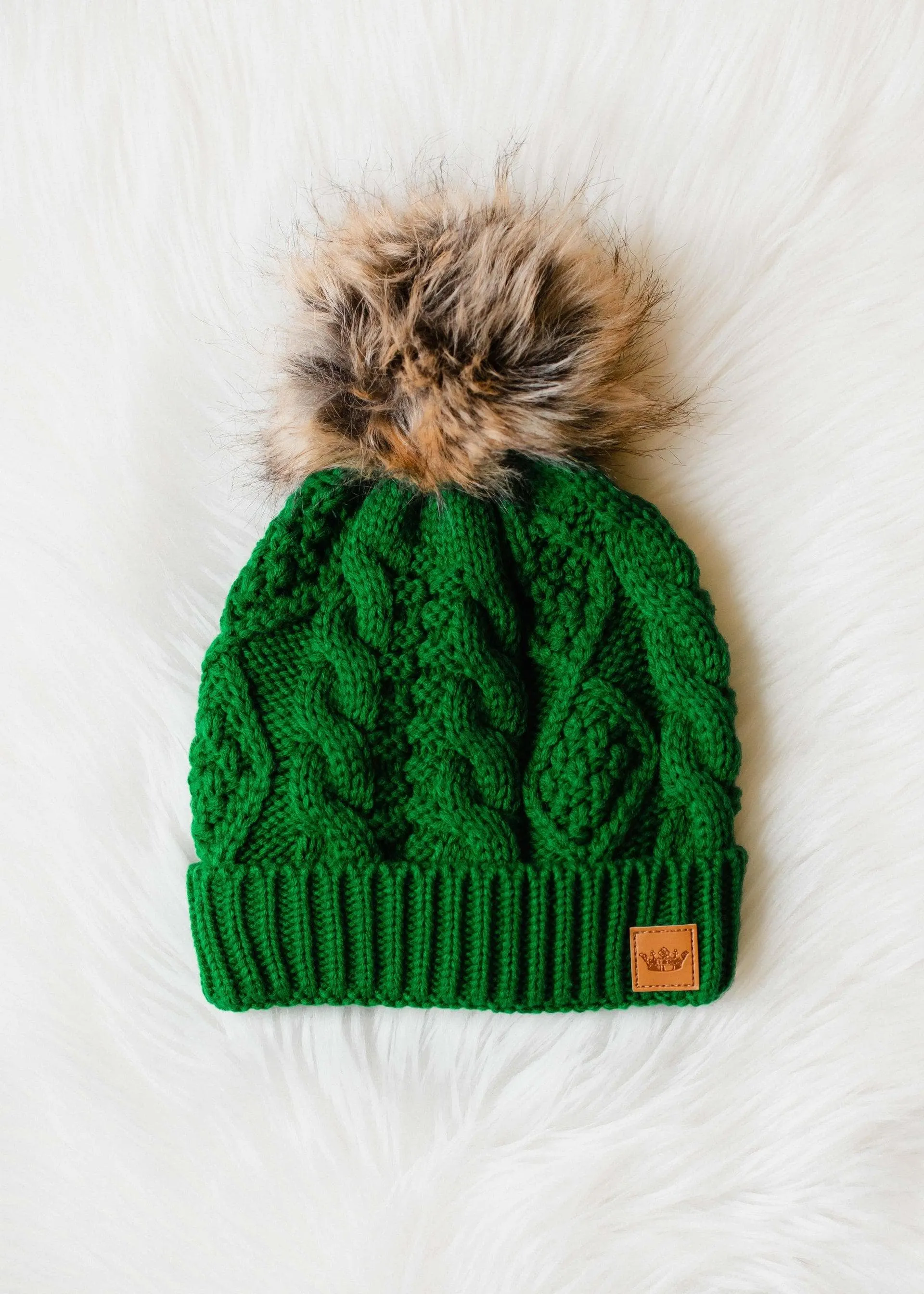 Green Cable Knit Hat