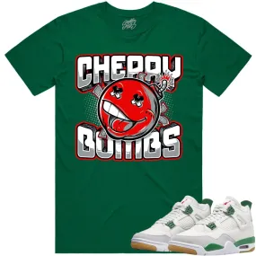 Jordan 4 Pine Green SB 4s Shirt to Match - RED CHERRY BOMBS