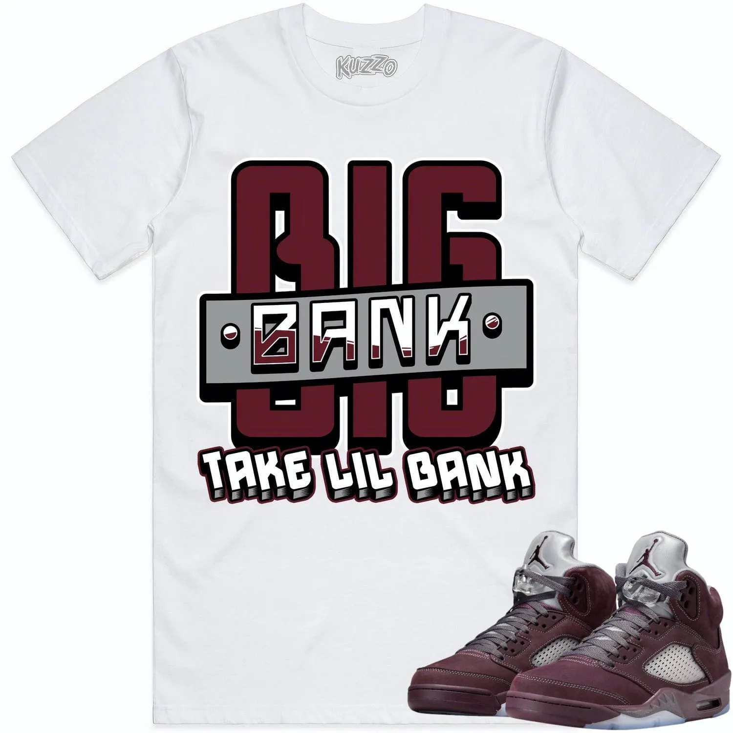 Jordan 5 Burgundy 5s Shirt to Match - BURGUNDY BIG BANK