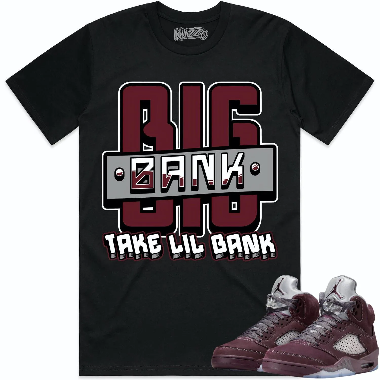 Jordan 5 Burgundy 5s Shirt to Match - BURGUNDY BIG BANK