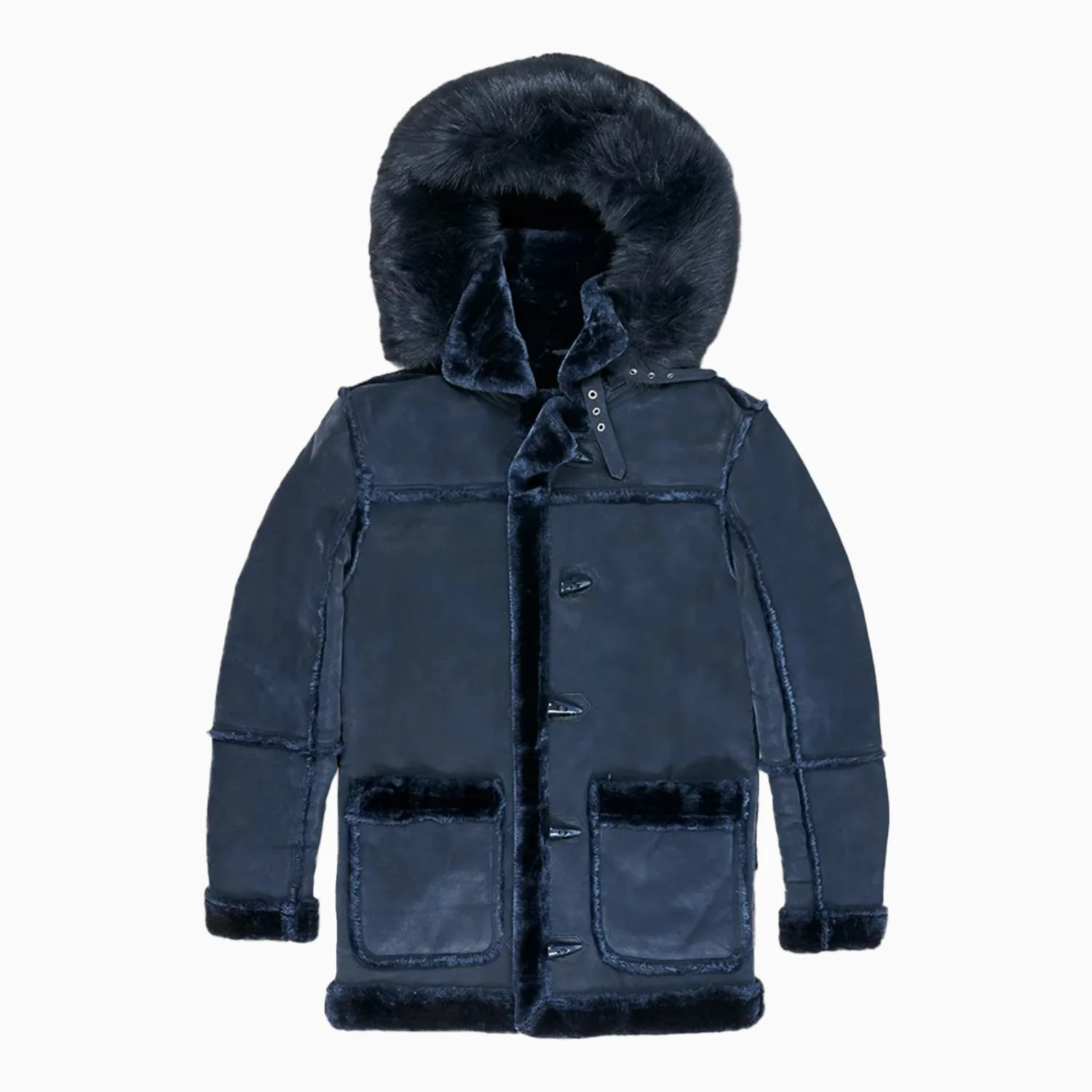 Men's Denali Hooded Shearling Coat