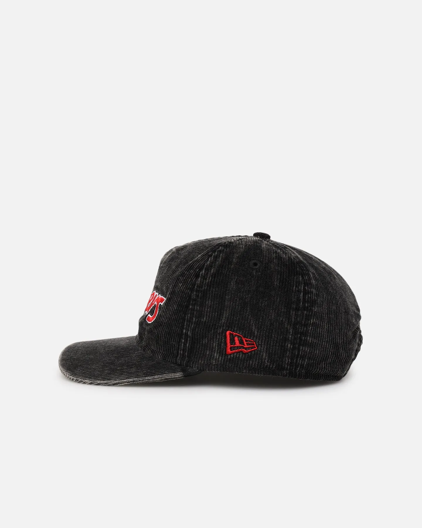 New Era Essendon Bombers 'Washed Corduroy' Pre-Curved Golfer Snapback Black/Kelly Green