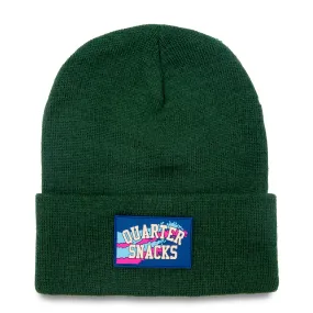 Quartersnacks Rubber Label Beanie Forest Green