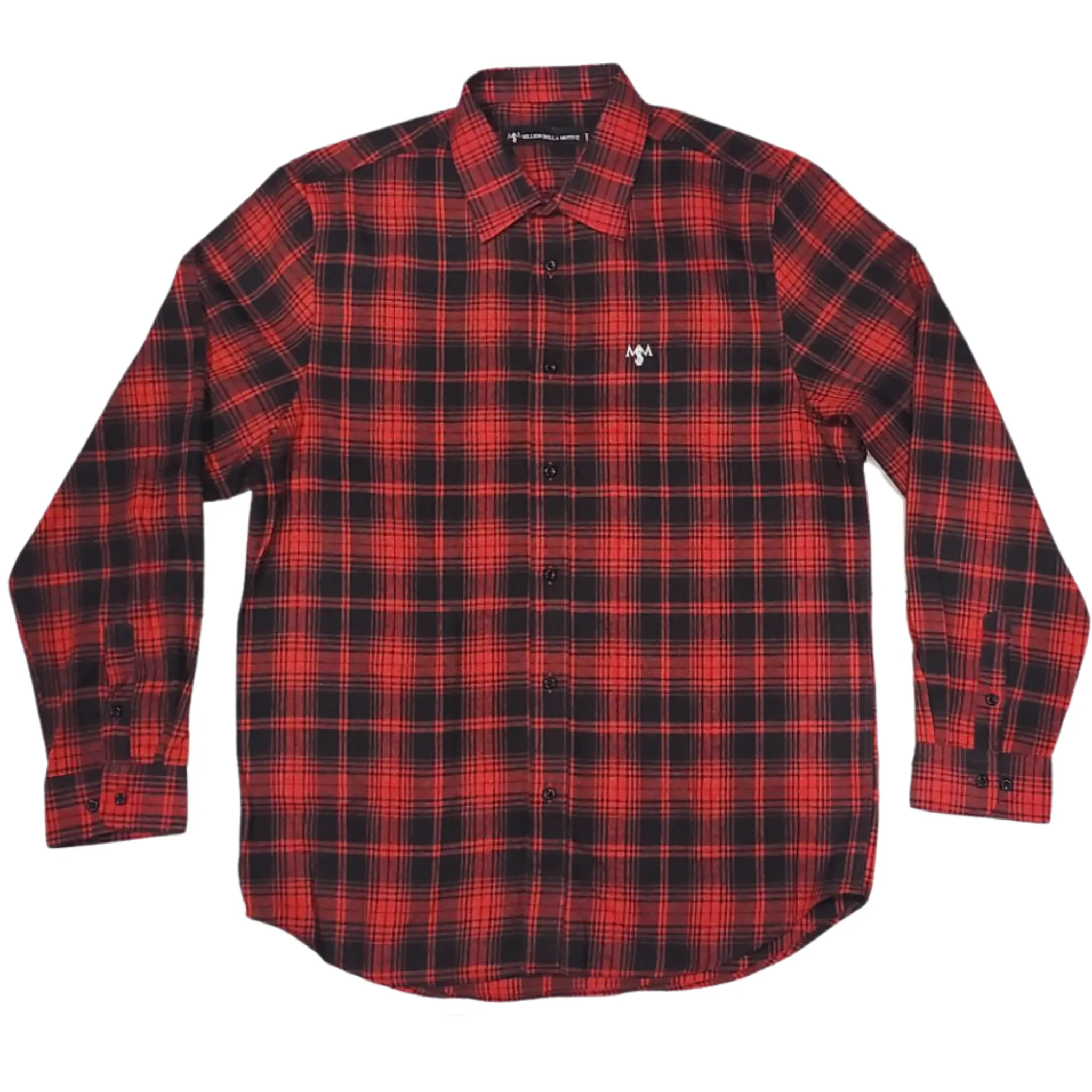 Red and Black Flannel Long Sleeve Shirt