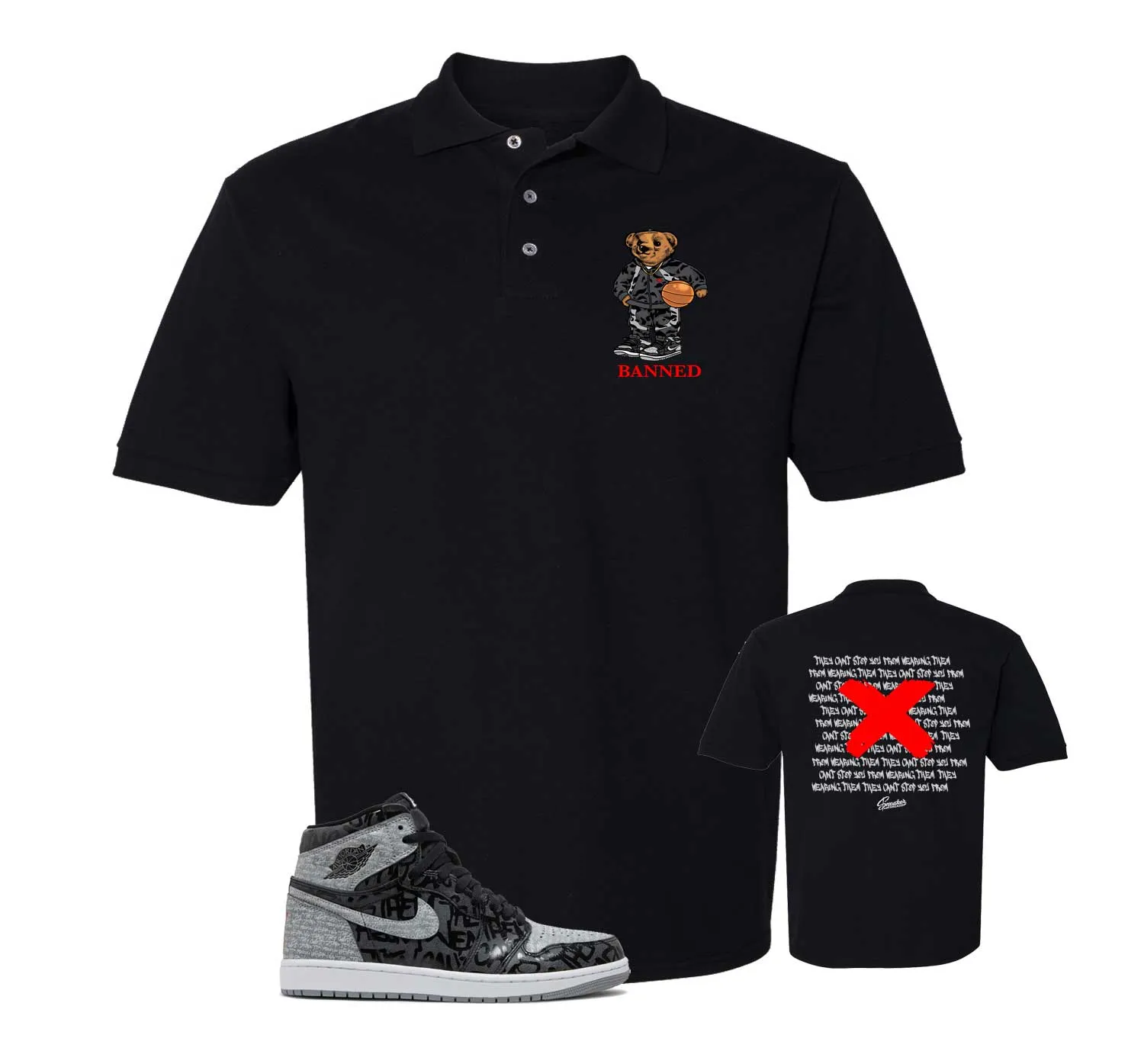 Retro 1 Rebellionaire Banned Polo Shirt