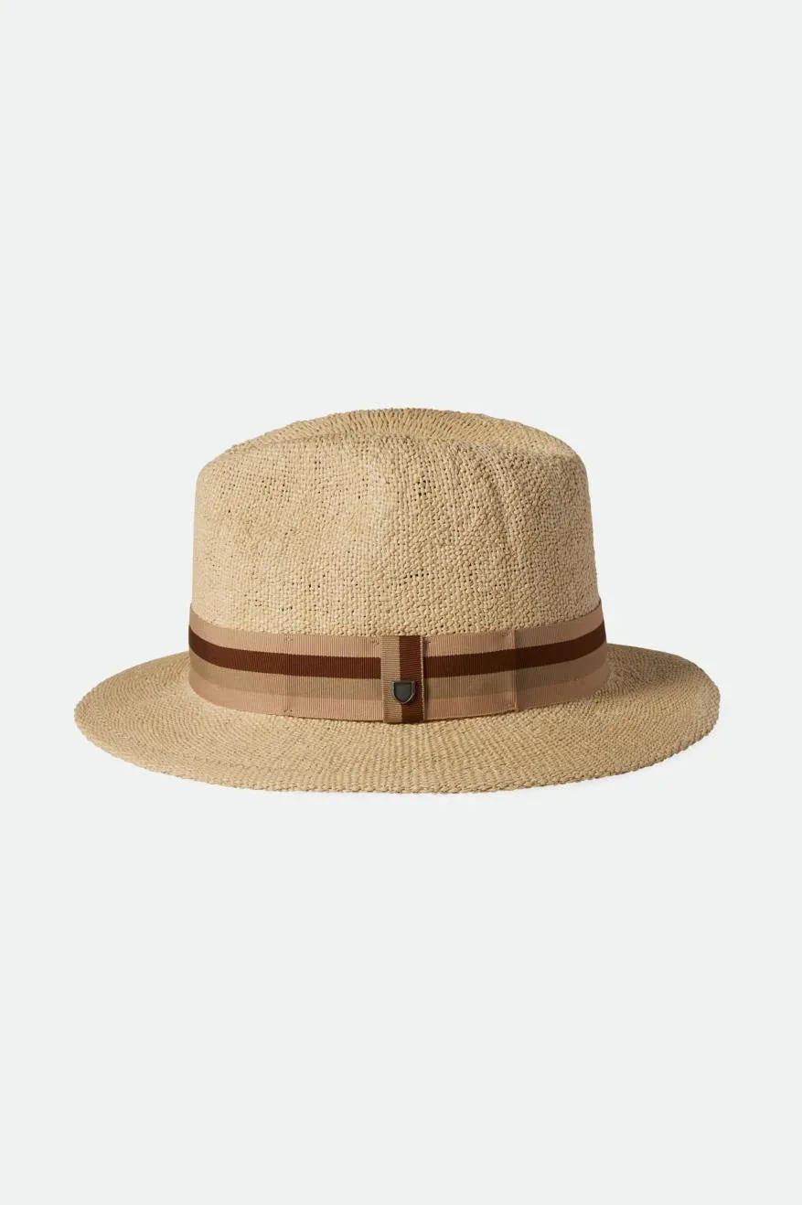 Roma Straw Fedora - Natural