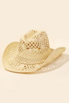 Sunset and Swim  Straw Weave Rope Ribbon Cowboy Hat