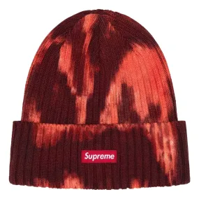 SUPREME OVERDYED BEANIE-SPLATTE RED