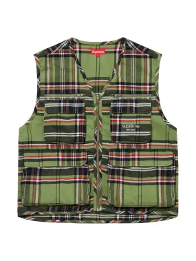 Supreme Tartan Flannel Cargo Vest Green [FW20]