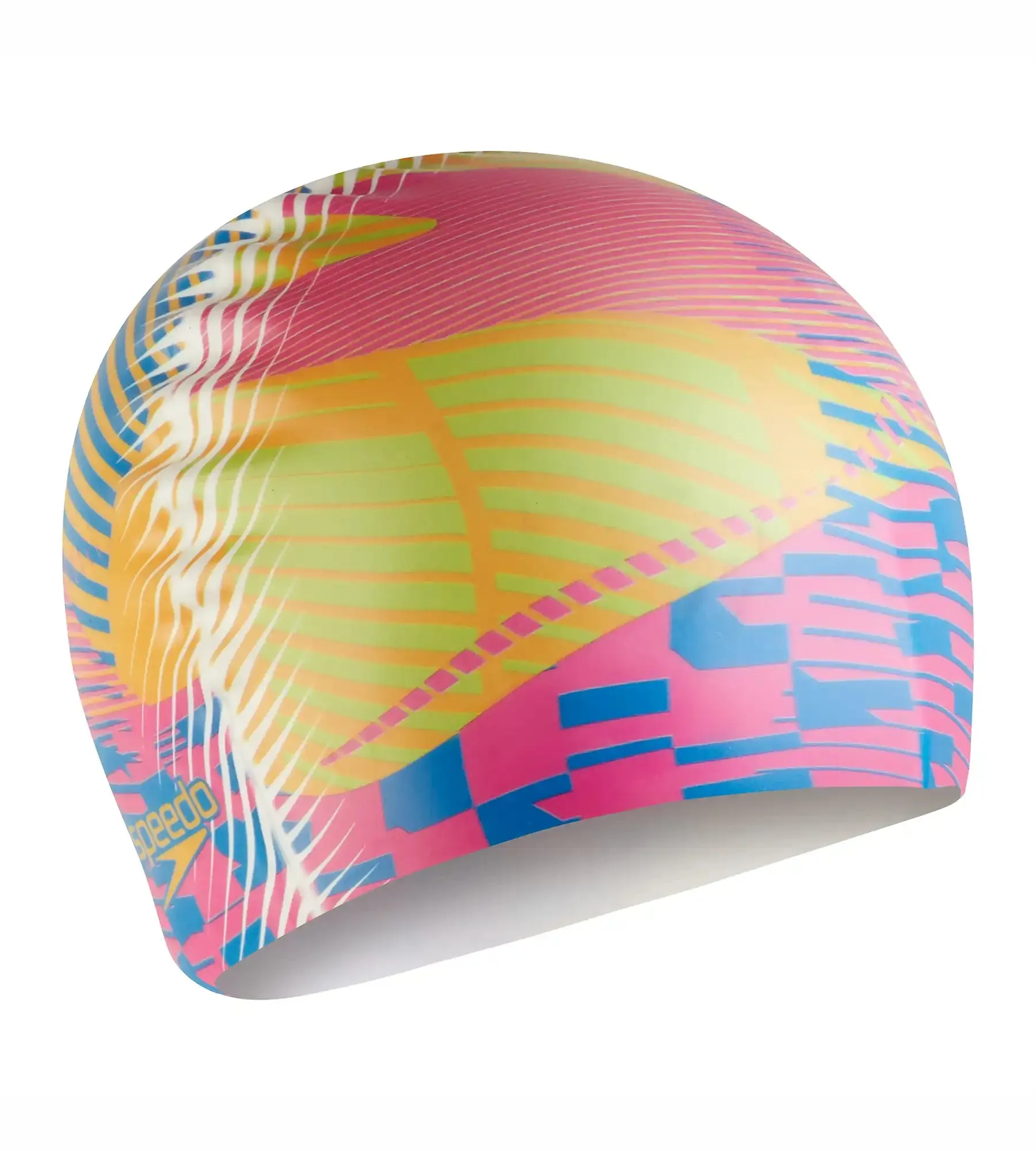 Unisex Adult Digital Printed Swim Cap - White & Blue