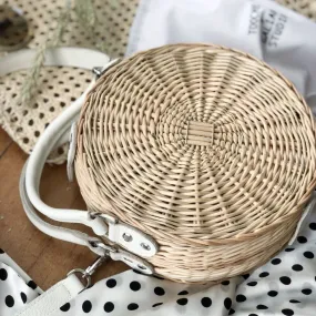 WHITE PEONY STRAW bag