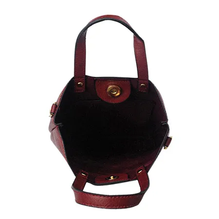 Wine Faux Leather NGIL Bucket Handbag