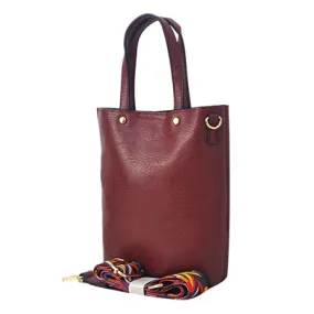 Wine Faux Leather NGIL Bucket Handbag