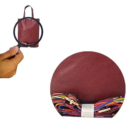 Wine Faux Leather NGIL Bucket Handbag