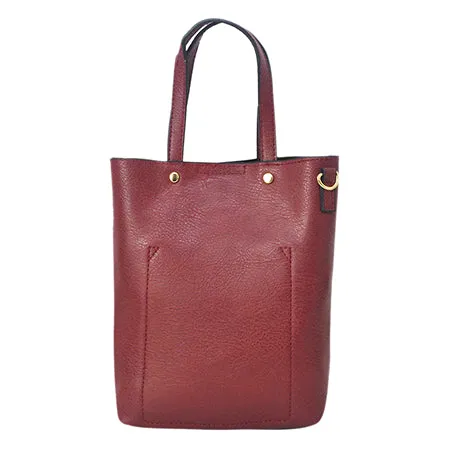 Wine Faux Leather NGIL Bucket Handbag